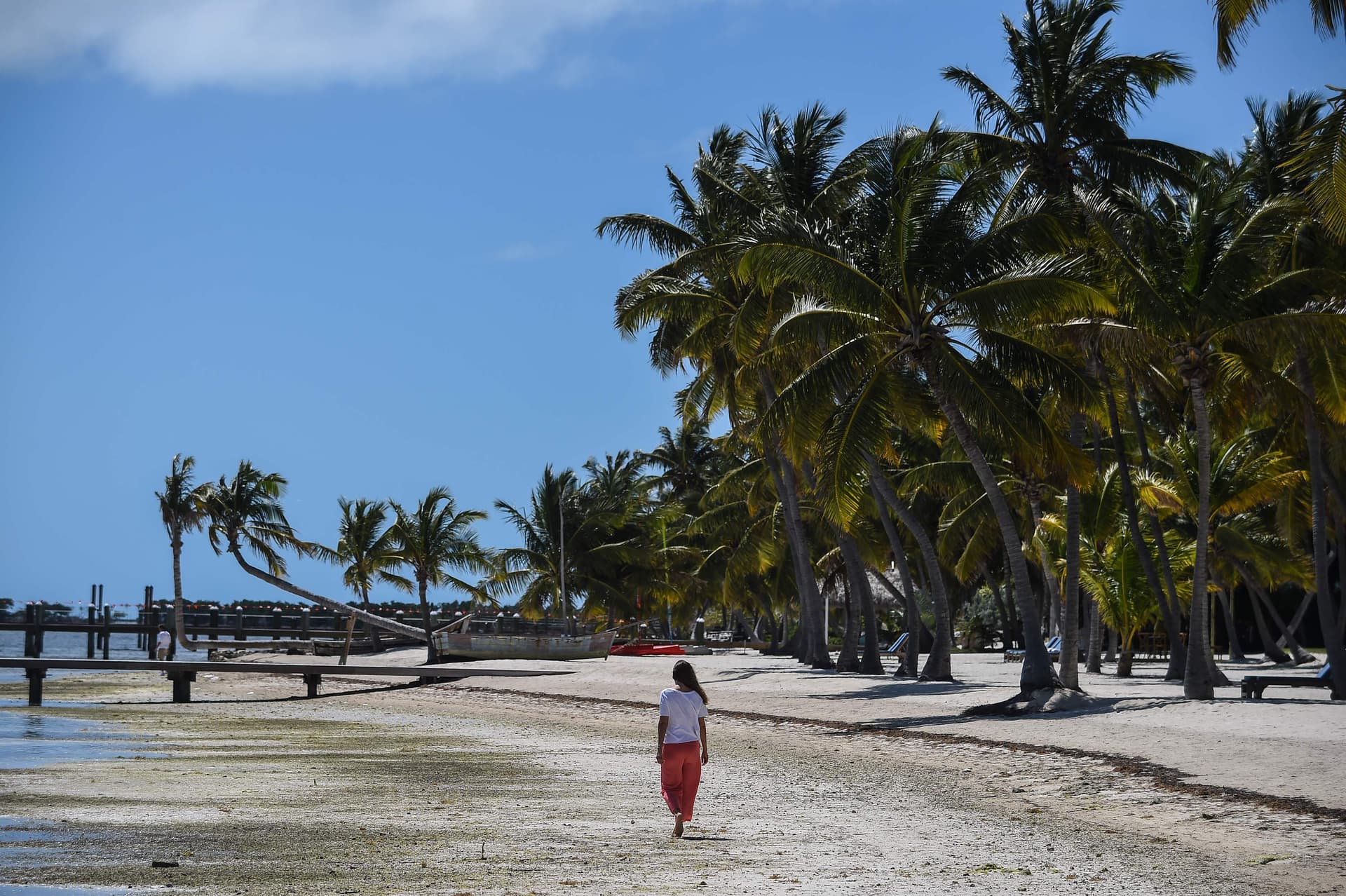 شواطئ مدينة ميامي الأمريكية تبدو خالية من السياح مع تزايد انتشار فيروس كورونا