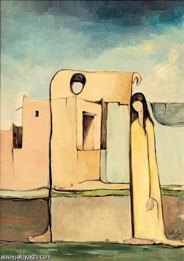 رسم تعبيري للفنان السعودي عبدالجبار اليحيا.