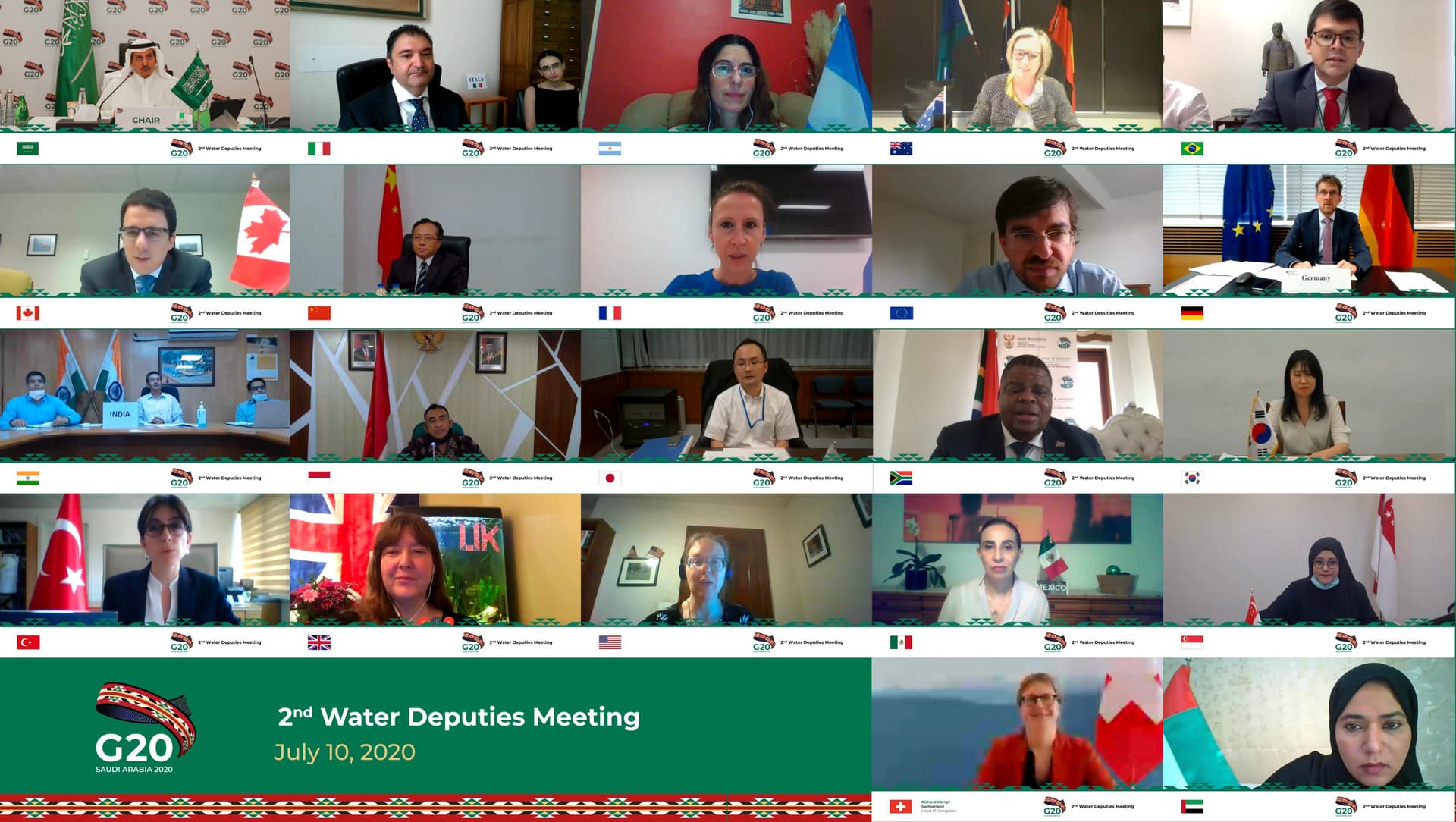 وكلاء المياه لمجموعة العشرين يناقشون سبل تنسيق وتكامل الأنشطة والمبادرات المتعلقة بالمياه