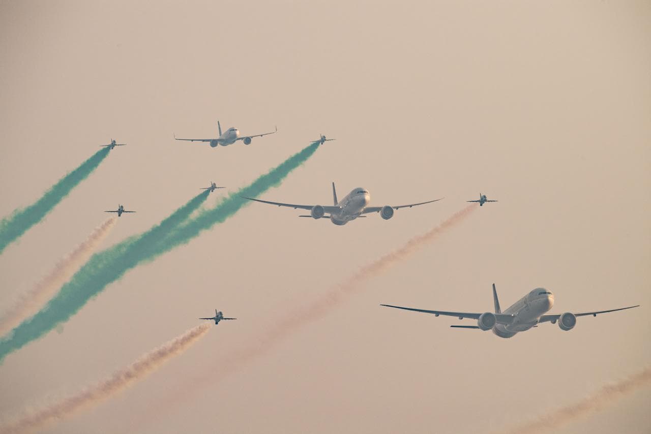 بطائرات عسكرية ومدنية .. أكبر عرض جوي في سماء الرياض احتفالا باليوم الوطني