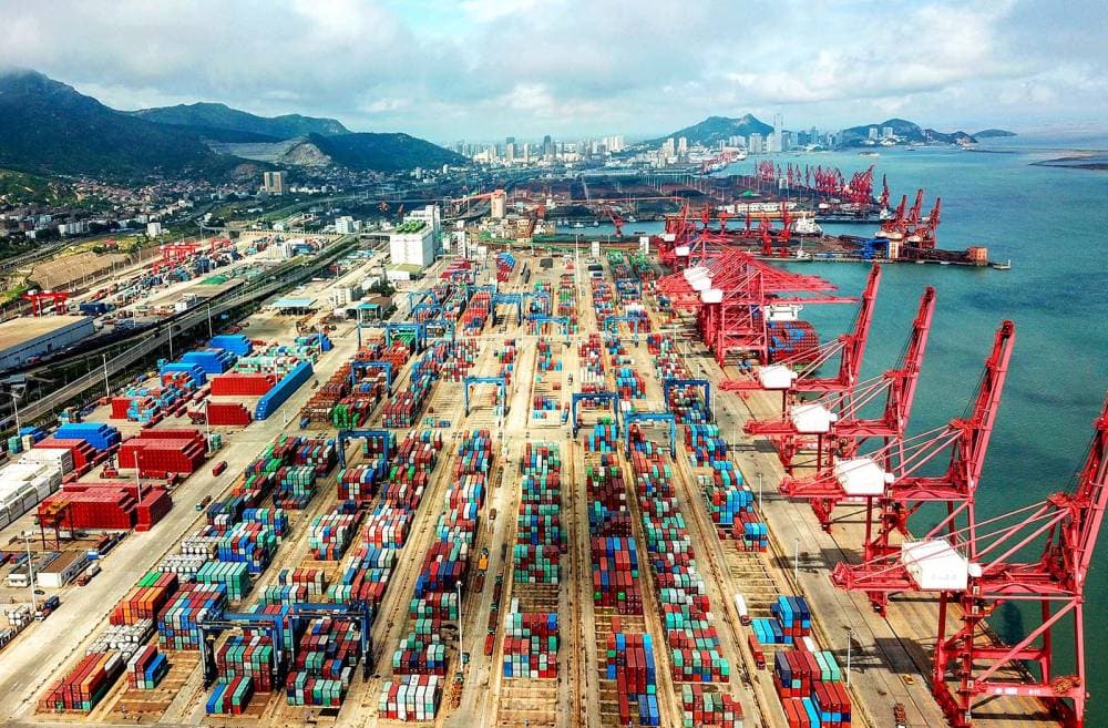 Containers are seen at a port in Lianyungang in China's eastern Jiangsu province on July 13, 2018. - China's surplus with the United States hit a record last month, data showed on July 13, adding to brewing tensions between the economic superpowers as they stand on the brink of an all-out trade war that Beijing warned would have a "negative impact" globally. (Photo by STR / AFP) / China OUT        (Photo credit should read STR/AFP/Getty Images)