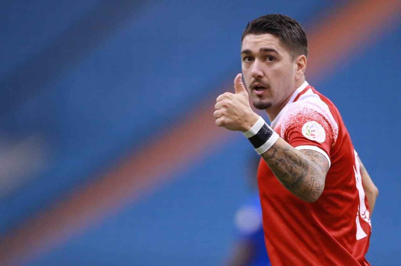 ديمتري محتفلا بهدفه في الهلال. تصوير: سعد العنزي - "الاقتصادية"