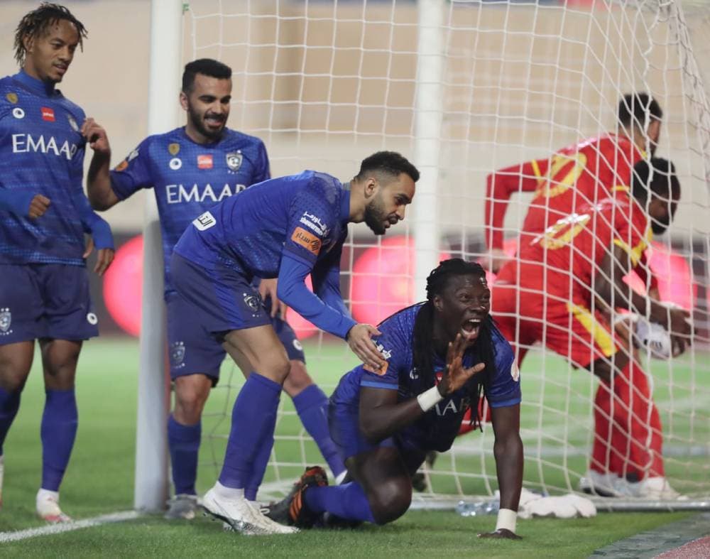 جوميز محتفلا بهدفه في القادسية. تصوير: عيسى الدبيسي - "الاقتصادية"