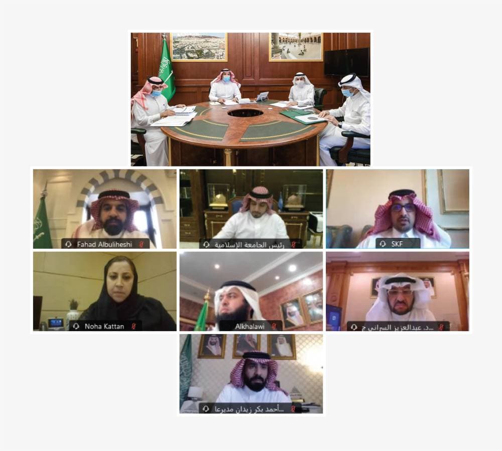 الأمير فيصل بن سلمان خلال اجتماع مجلس المنطقة أمس، وذلك عبر تقنية الاتصال المرئي.