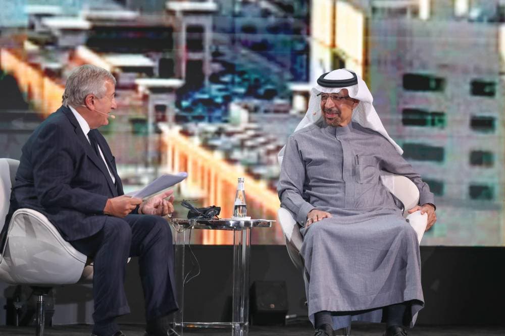 م. الفالح خلال جلسة حوارية بعنوان "مستقبل الرياض" أمس. "واس"