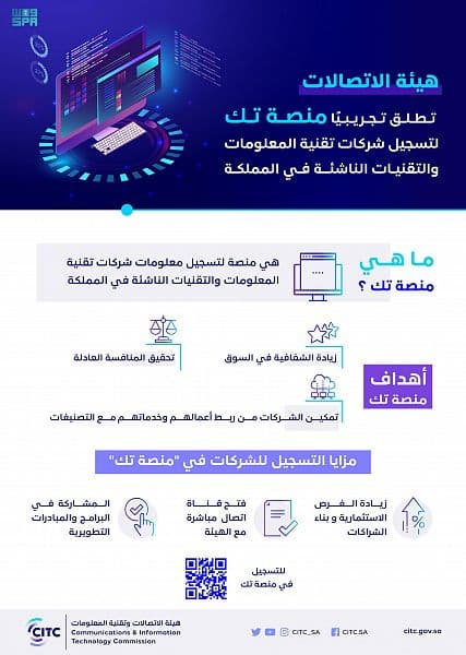 إصدار وثيقة تصنيف أعمال سوق تقنية المعلومات والتقنيات الناشئة والإطلاق التجريبي لـ "منصة تك"