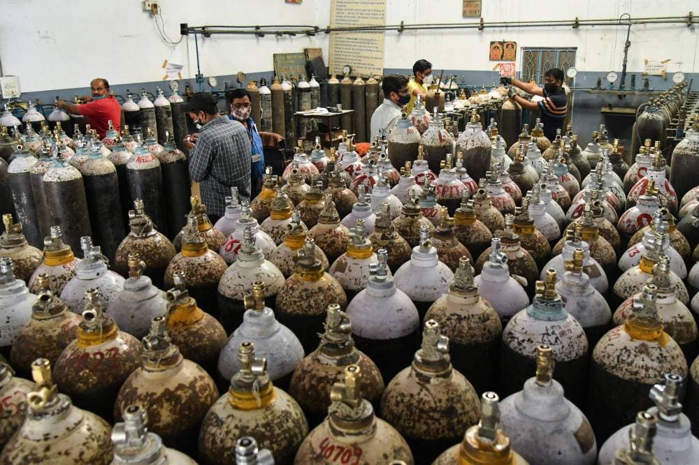 تعاني الهند نقصا كبيرا في الأكسجين."الفرنسية"