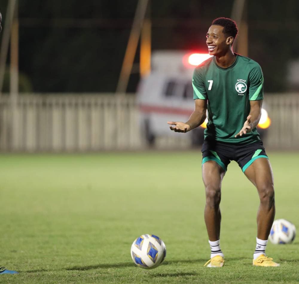 جانب من مران الأخضر قبل النهائي أمام الأردن. تصوير: عيسى الدبيسي ـ "الاقتصادية"