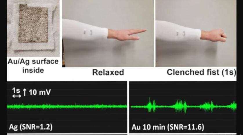 تقيس الأنشطة الكهربائية للعضلات أثناء ارتدائها.