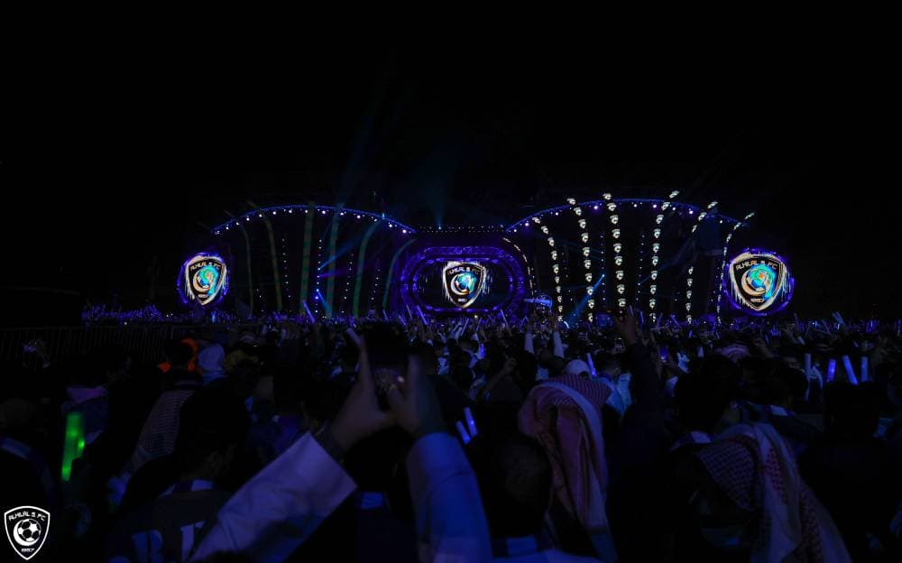 جانب من احتفالية الهلال في البوليفارد بعد تحقيقة دوري أبطال آسيا.
