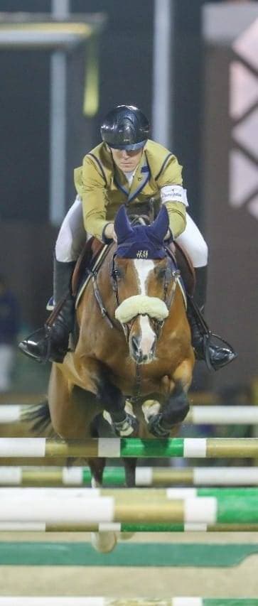 فريدريكسون خلال منافسات "قفز السعودية".