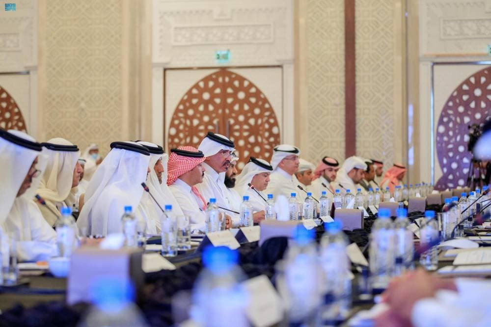 جانب من ملتقى الأعمال السعودي القطري أمس.