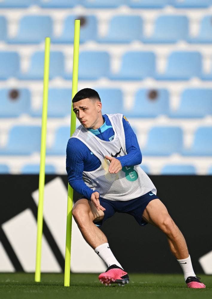  فودين في تدريب إنجلترا أمس. الفرنسية