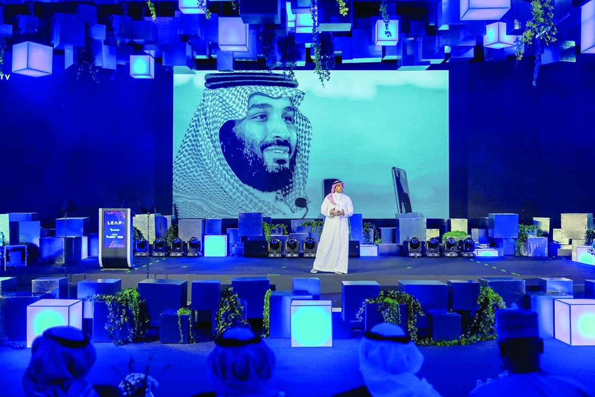 جانب من فعاليات اليوم الثاني من مؤتمر ليب 23 في الرياض، أمس. "واس"