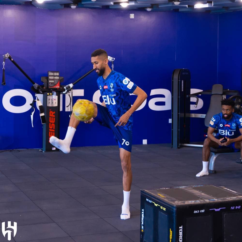 الفرج في تدريب الهلال. مركز الهلال الإعلامي