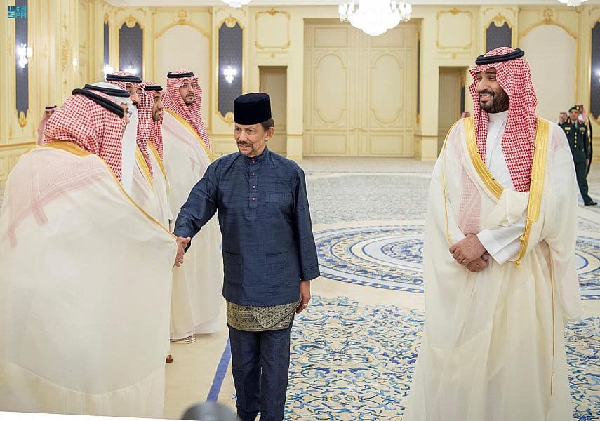 ولي العهد يستعرض مع سلطان بروناي دار السلام العلاقات الثنائية وسبل تطويرها 