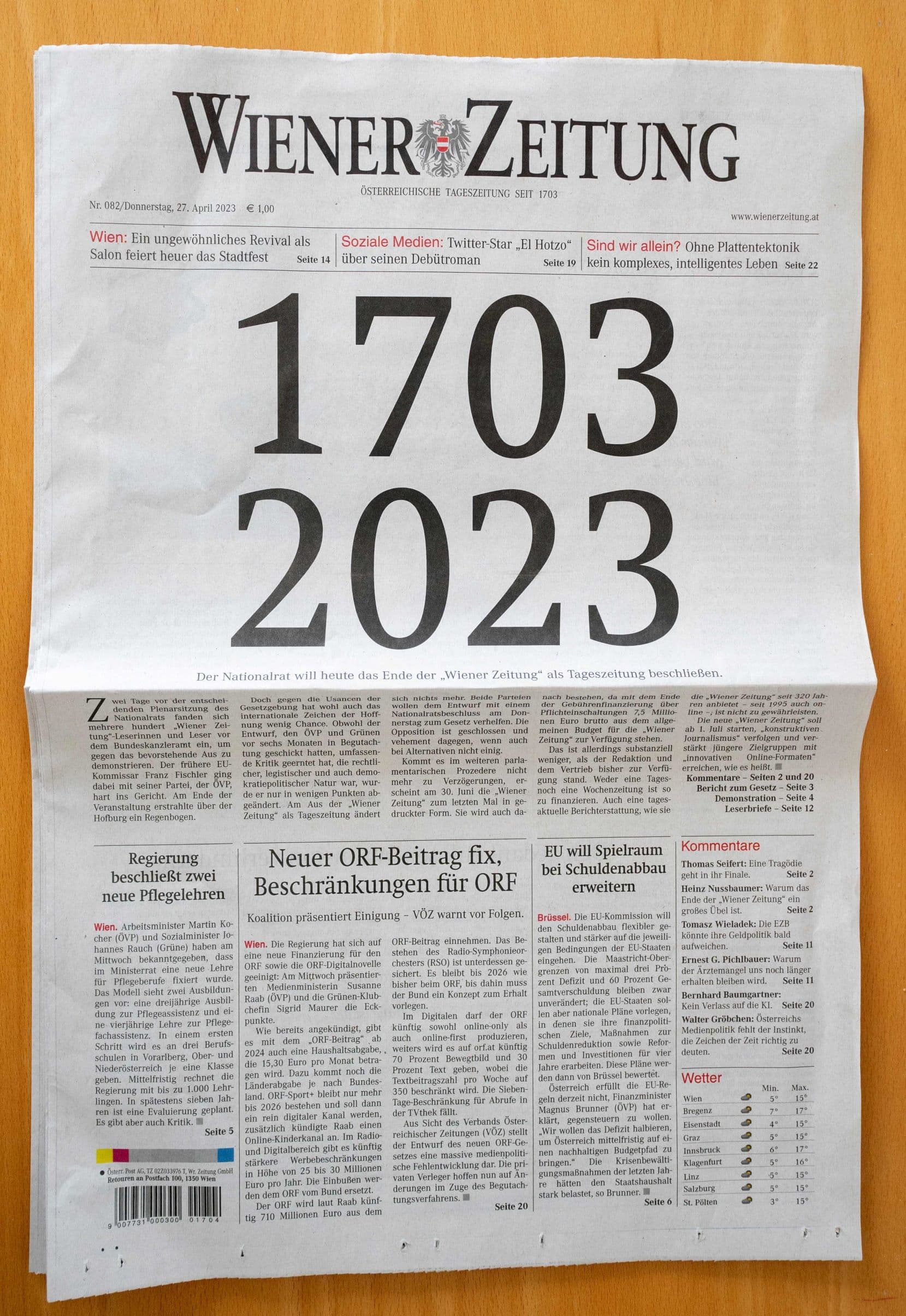 أقدم صحيفة ورقية ستختفي