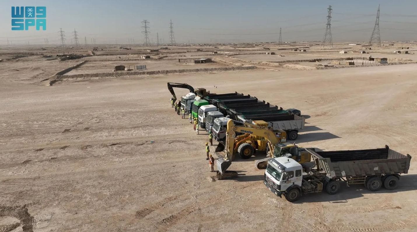 إزالة المخيمات العشوائية بين طريق رماح الرياض شرقا وطريق البويب غربا