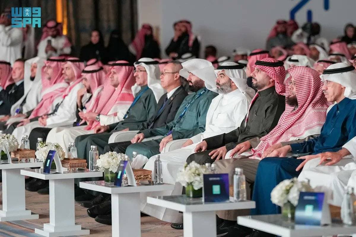 جانب من أعمال النسخة الثانية من "ملتقى الحكومة الرقمية" في الرياض، أمس. "واس"