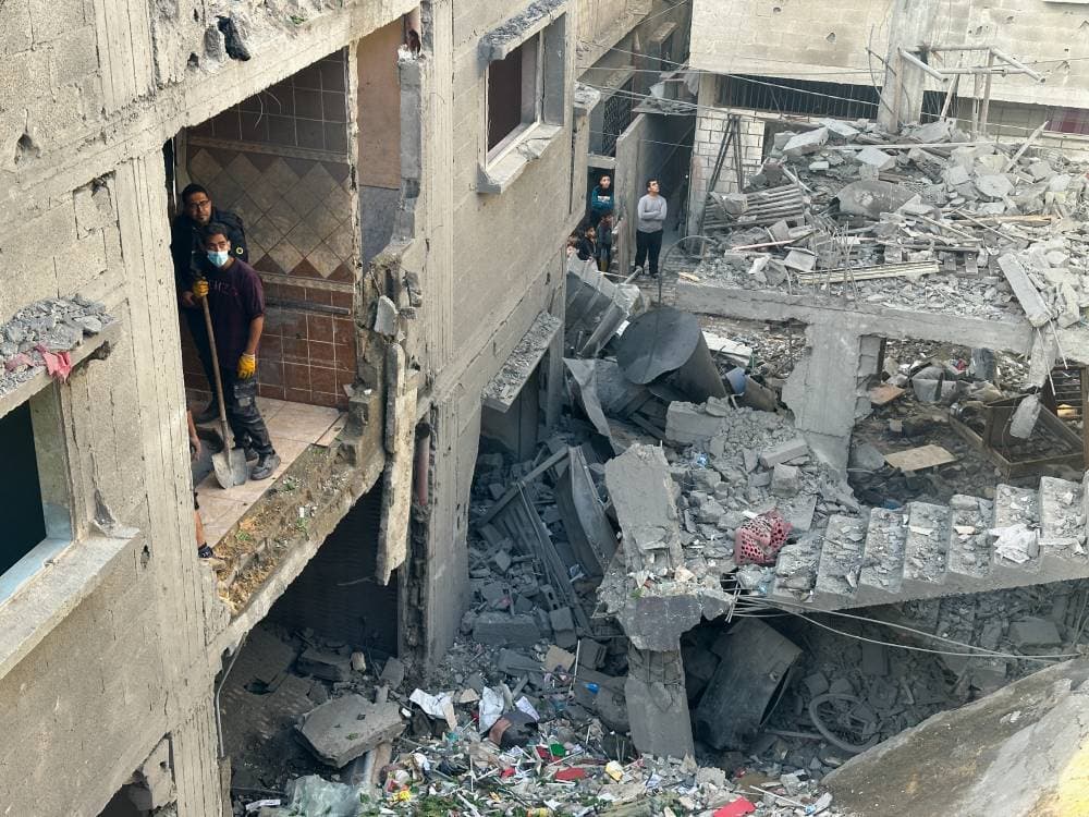 آثار الدمار الذي خلفه القصف الإسرائيلي في جنوب قطاع غزة. "رويترز"