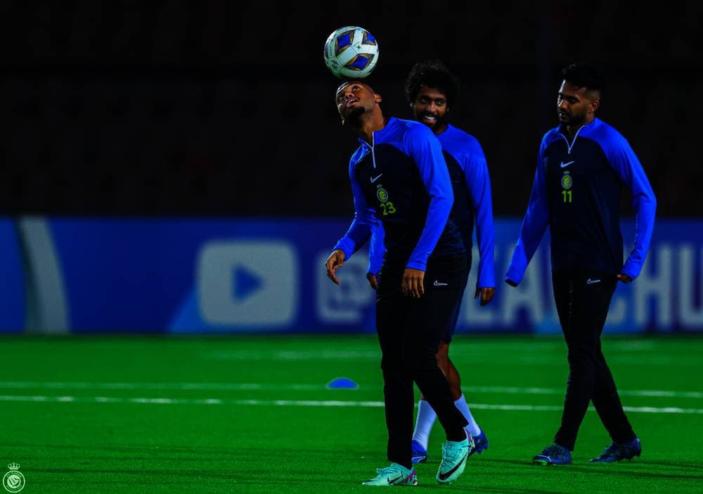 أيمن يحيى خلال التدريب. مركز النصر الإعلامي