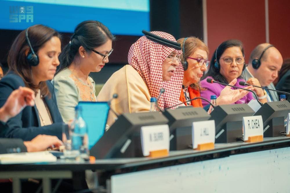 د. ماجد القصبي خلال الجلسة الوزارية لـ"الأونكتاد" في جنيف.
