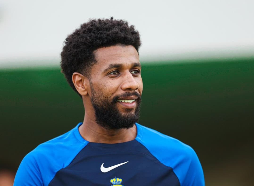 اللاعب سامي النجعي خلال تدريب سابق مع النصر. (مركز النصر الإعلامي)