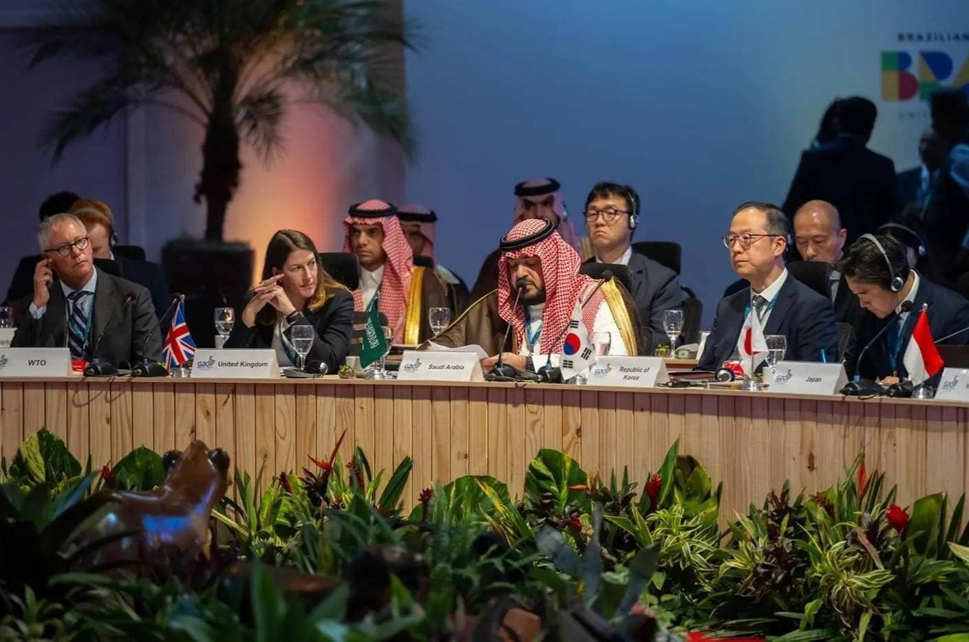 وزير الاقتصاد خلال مشاركته في الاجتماع الوزاري للتنمية لمجموعة العشرين. "واس"