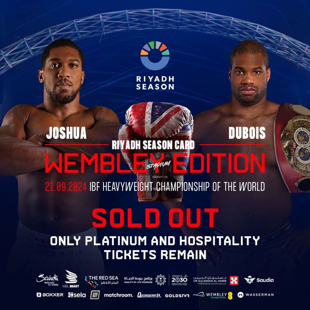 تركي آل الشيخ يعلن نفاذ تذاكر نزال Riyadh Season Card Wembley Edition