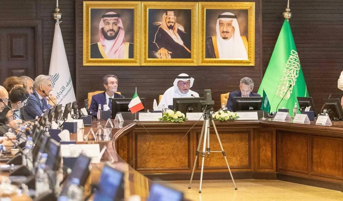 جانب من ملتقى الأعمال السعودي الإيطالي المنعقد في الرياض اليوم. واس
