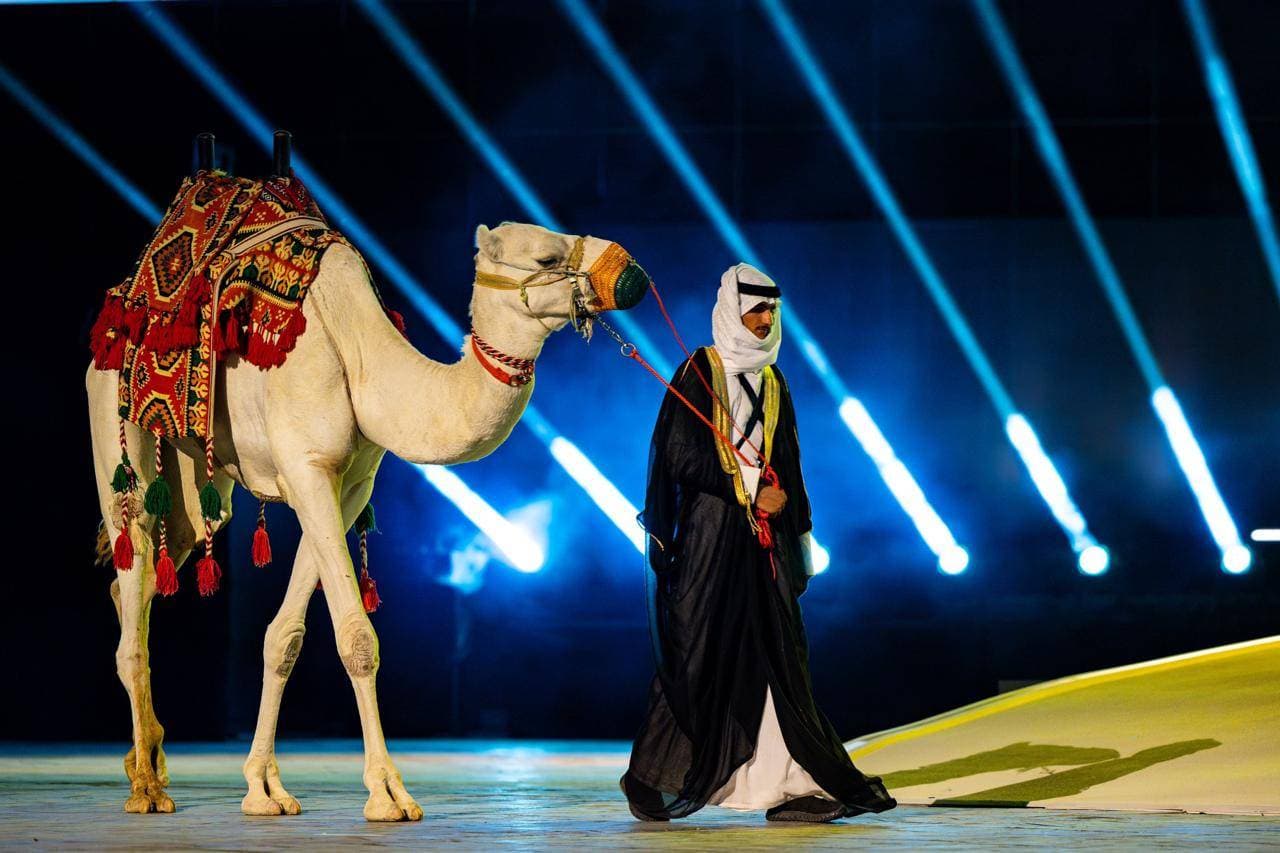 جانب من افتتاح دورة الألعاب السعودية اليوم.