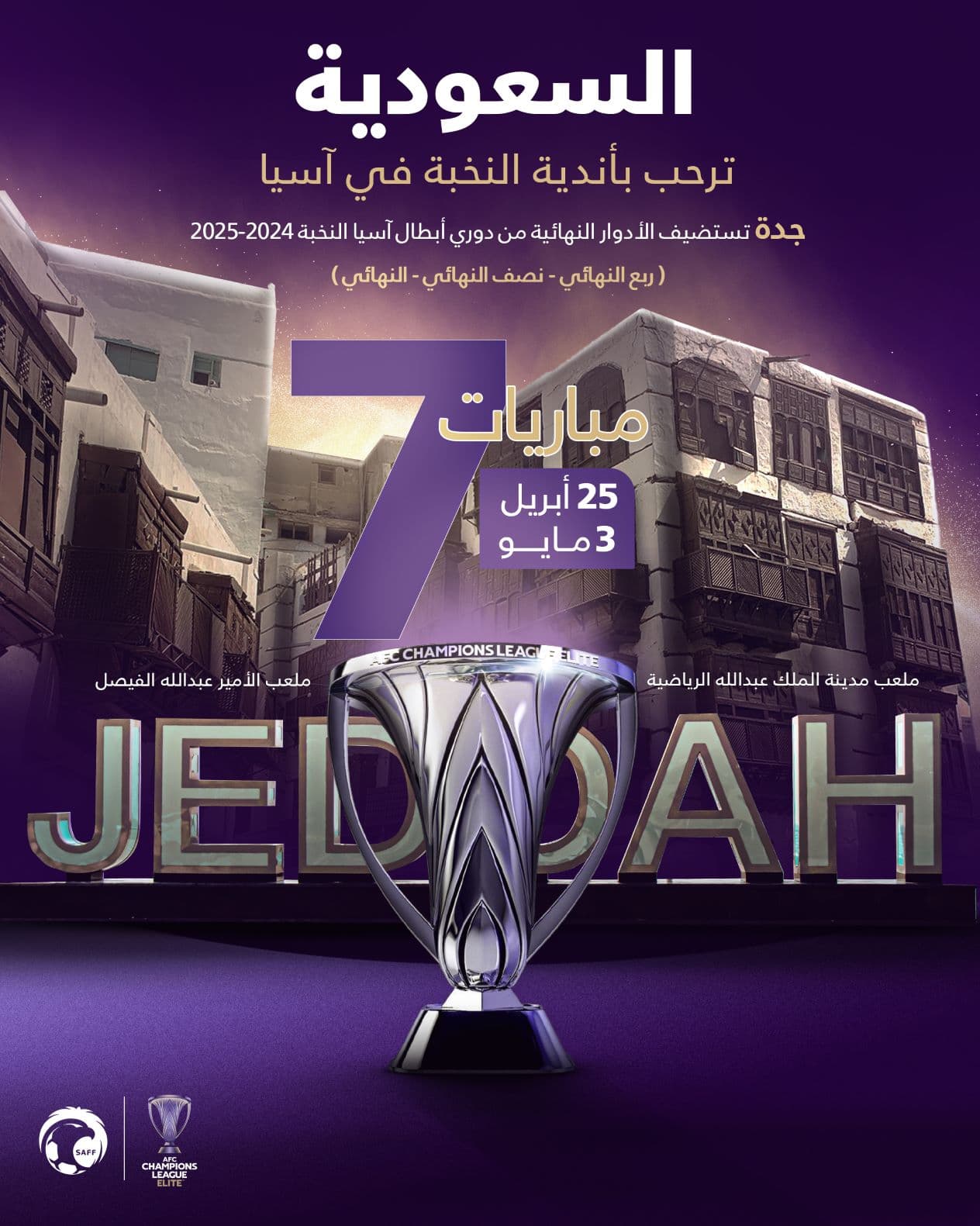 جدة تحتضن الأدوار النهائية من دوري أبطال آسيا للنخبة بمشاركة الهلال والنصر والأهلي