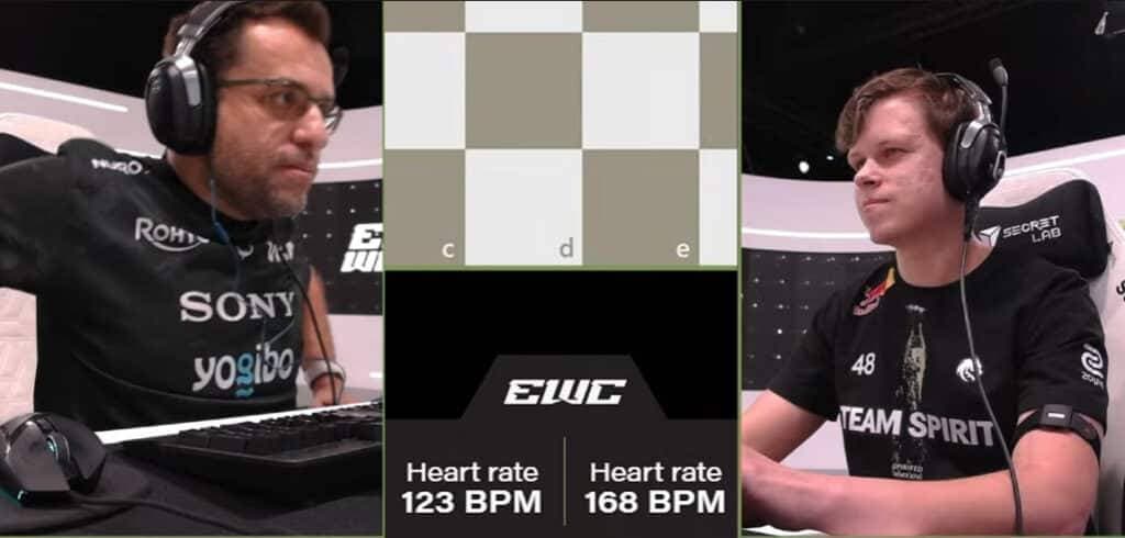 168 نبضة في الدقيقة خلال المباراة الافتتاحية لبطولة الشطرنج