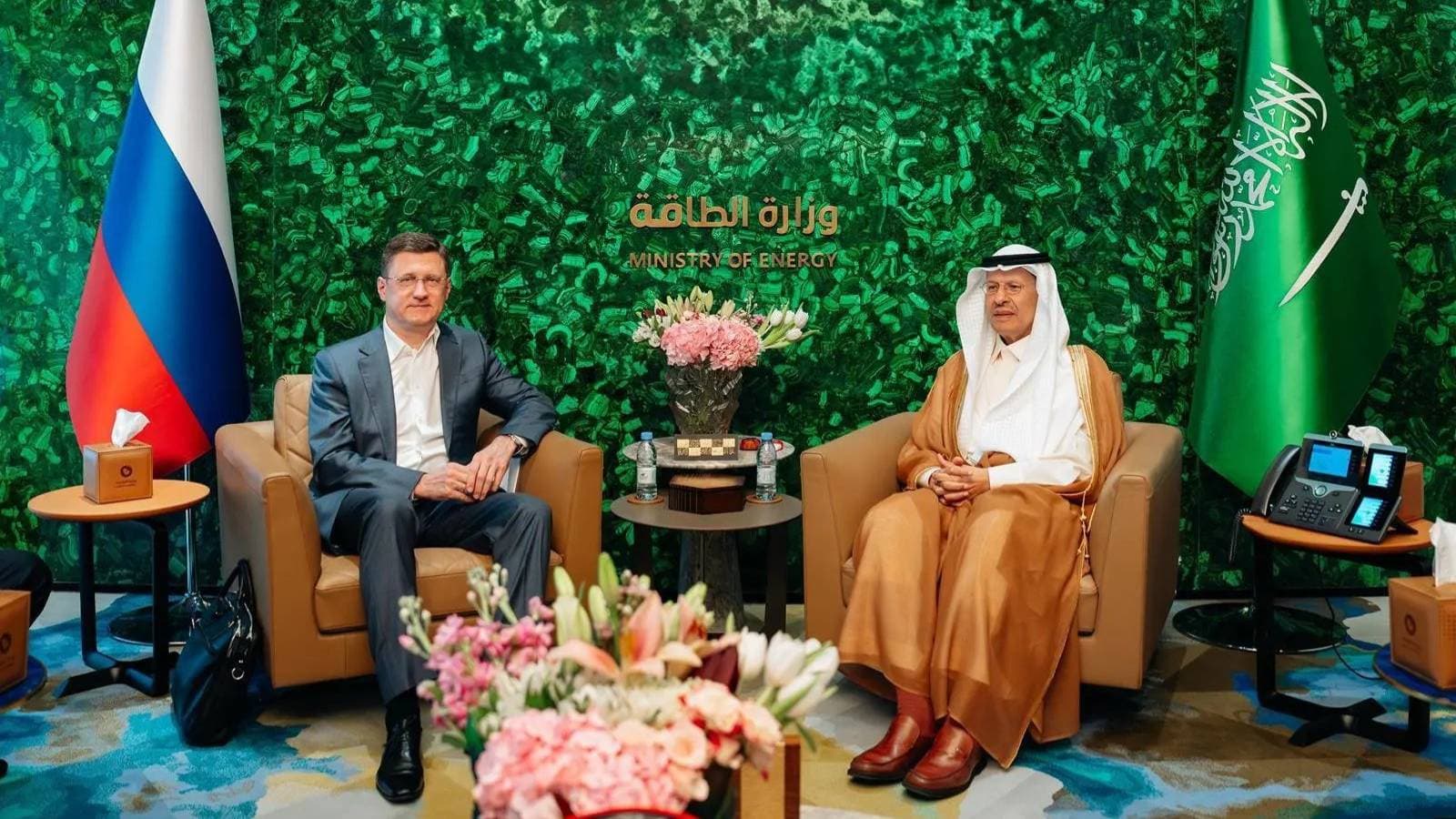 وزير الطاقة السعودي يبحث مع نائب رئيس الوزراء الروسي مستجدات السوق البترولية