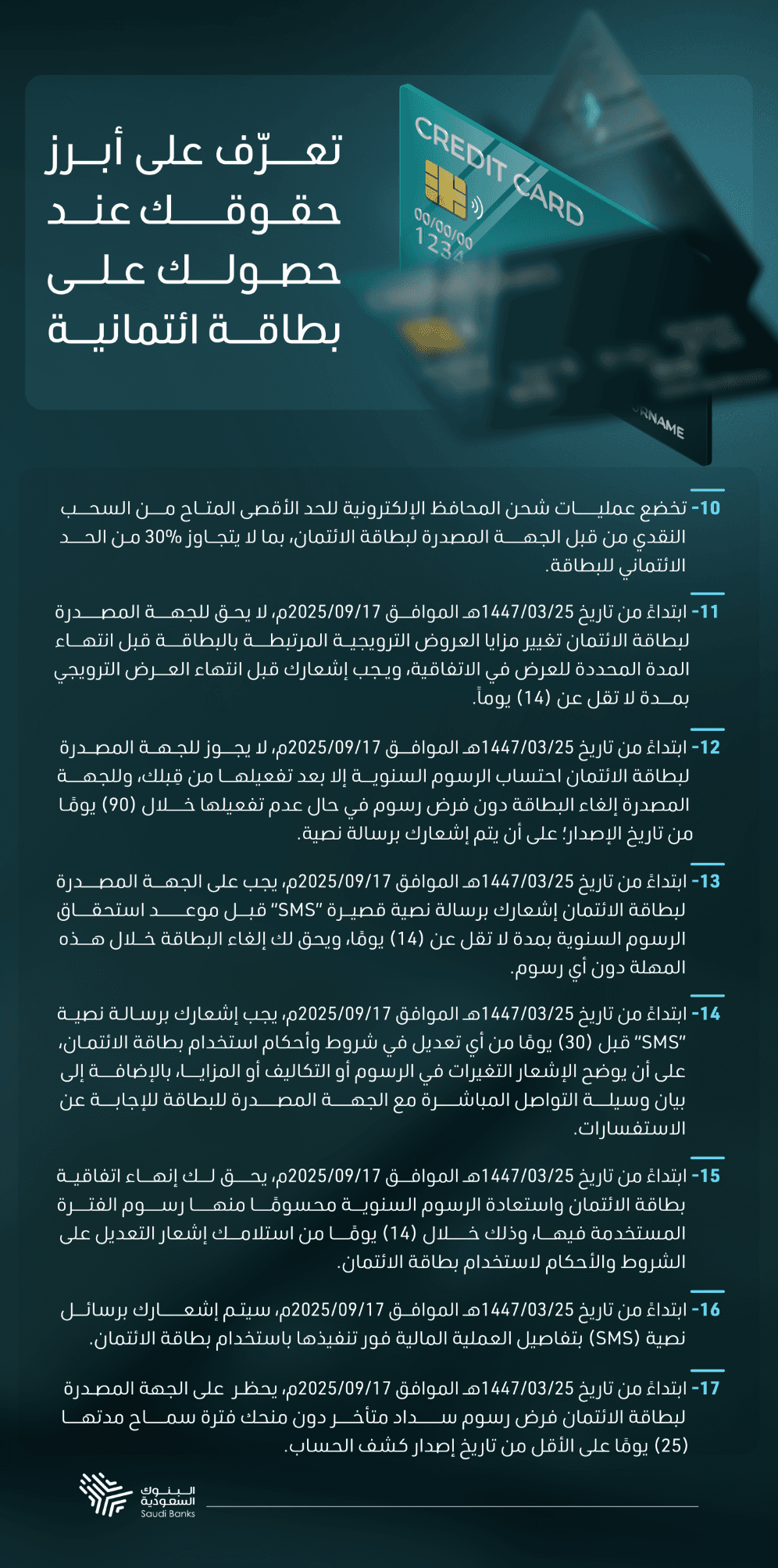 قواعد إصدار وتشغيل بطاقات الائتمان الصادرة عن البنك المركزي السعودي