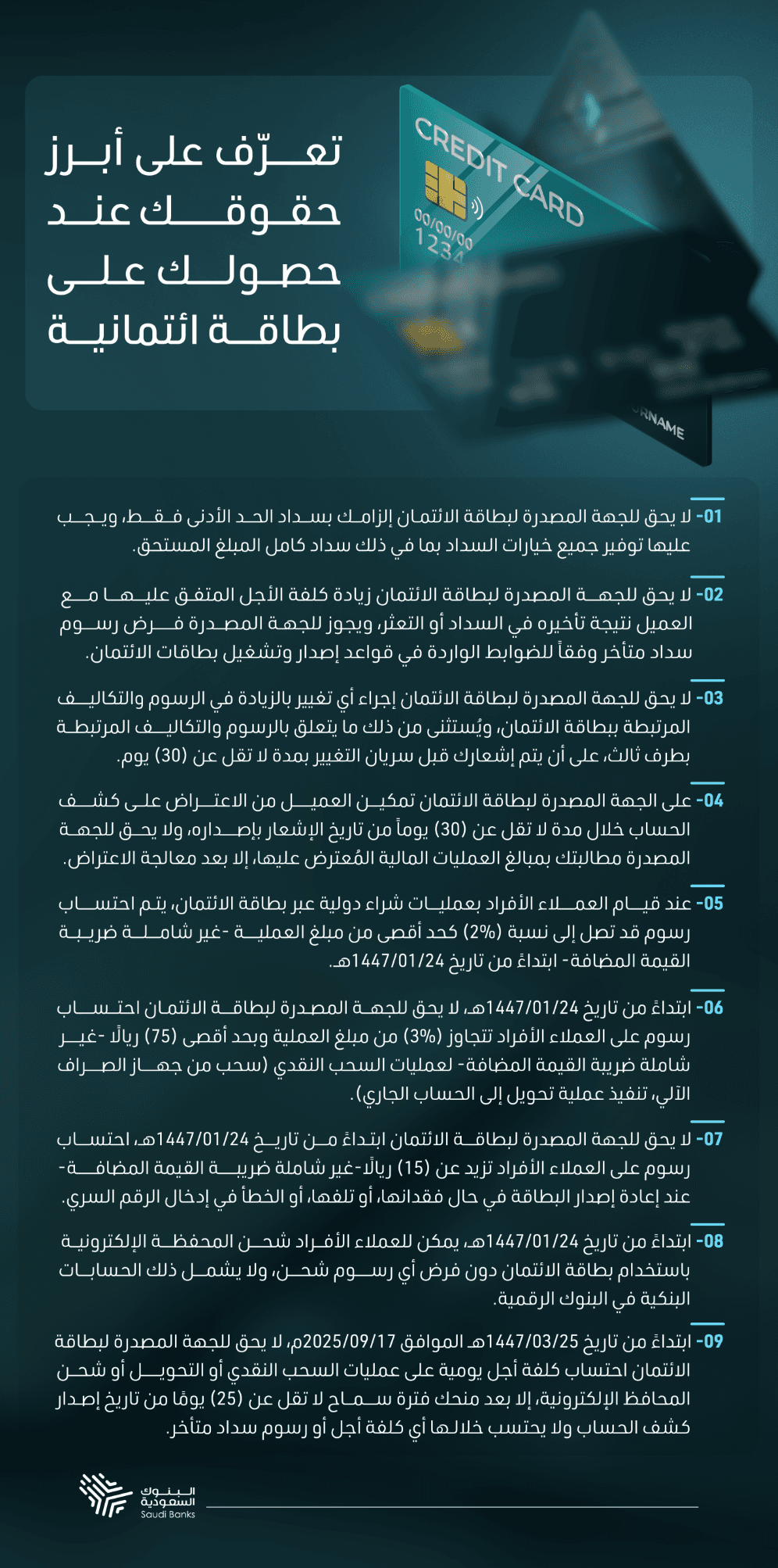 قواعد إصدار وتشغيل بطاقات الائتمان الصادرة عن البنك المركزي السعودي