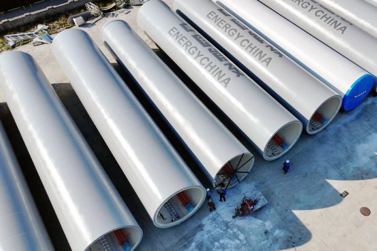 صناعة أبراج توربينات الرياح في الصين