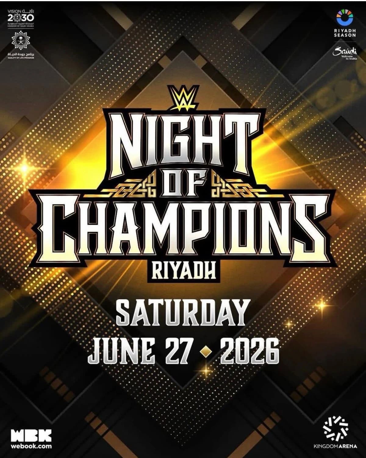 الرياض تستضيف عرض WWE NIGHT OF CHAMPIONS يونيو المقبل