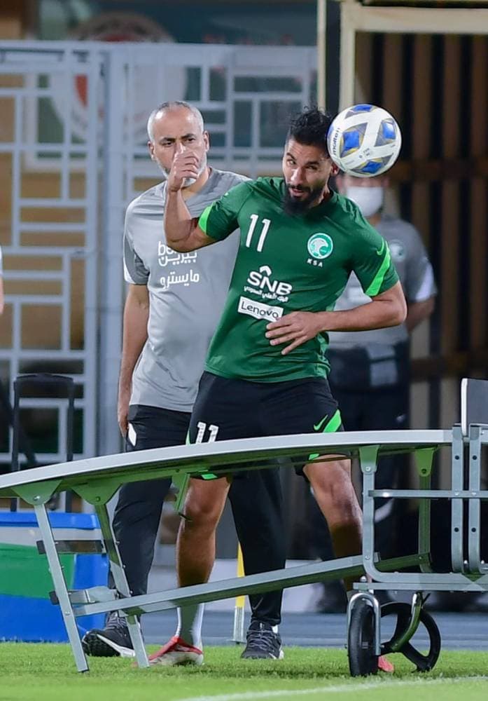 الشهري خلال الحصة التدريبية أمس. تصوير: بشير صالح ـ "الاقتصادية"