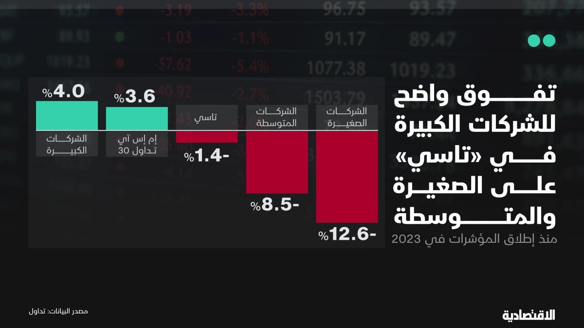 الشركات الكبيرة تتفوق على الصغيرة والمتوسطة في "تاسي" .. كيف ذلك؟