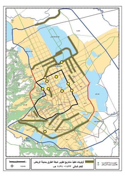 الرياض 1433هـ : 29 مشروعاً لشبكة الطرق بطول 210 كم