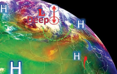 حزام سحابي يمتد من غرب السعودية إلى شمال شرقها .. اليوم