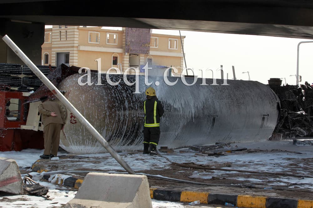 قصة مصورة .. خادم الحرمين يوجه بمتابعة المصابين في حادث انفجار شاحنة الغاز