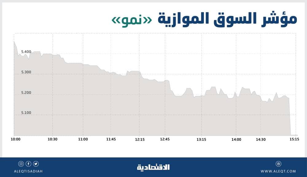 «نمو» تهبط 6.5 % .. وقيمة التداولات عند 9.3 مليون ريال