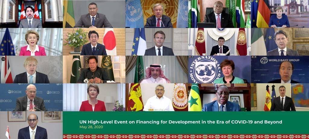 جانب من لقاء دول مجموعة العشرين مع منظمة الأمم المتحدة حول تمويل التنمية.
