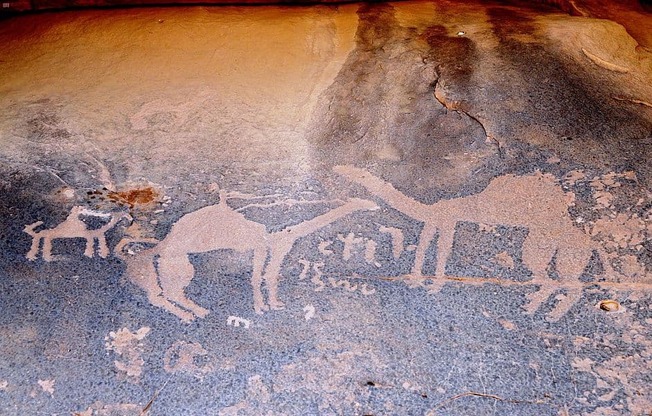 جبل أم سنمان في حائل .. رسوم ونقوش صخرية تعود بالإنسان للألف السابع قبل الميلاد