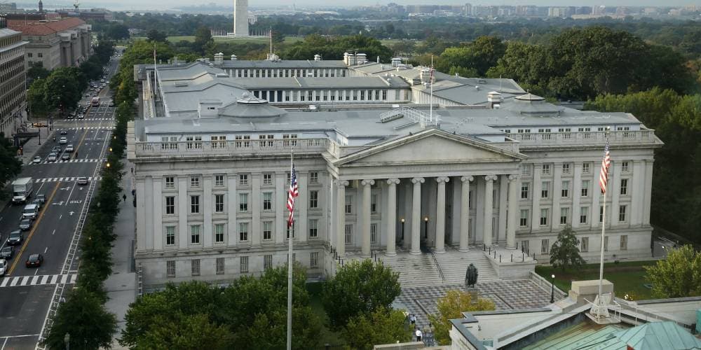 وزارة الخزانة الأمريكية في واشنطن.