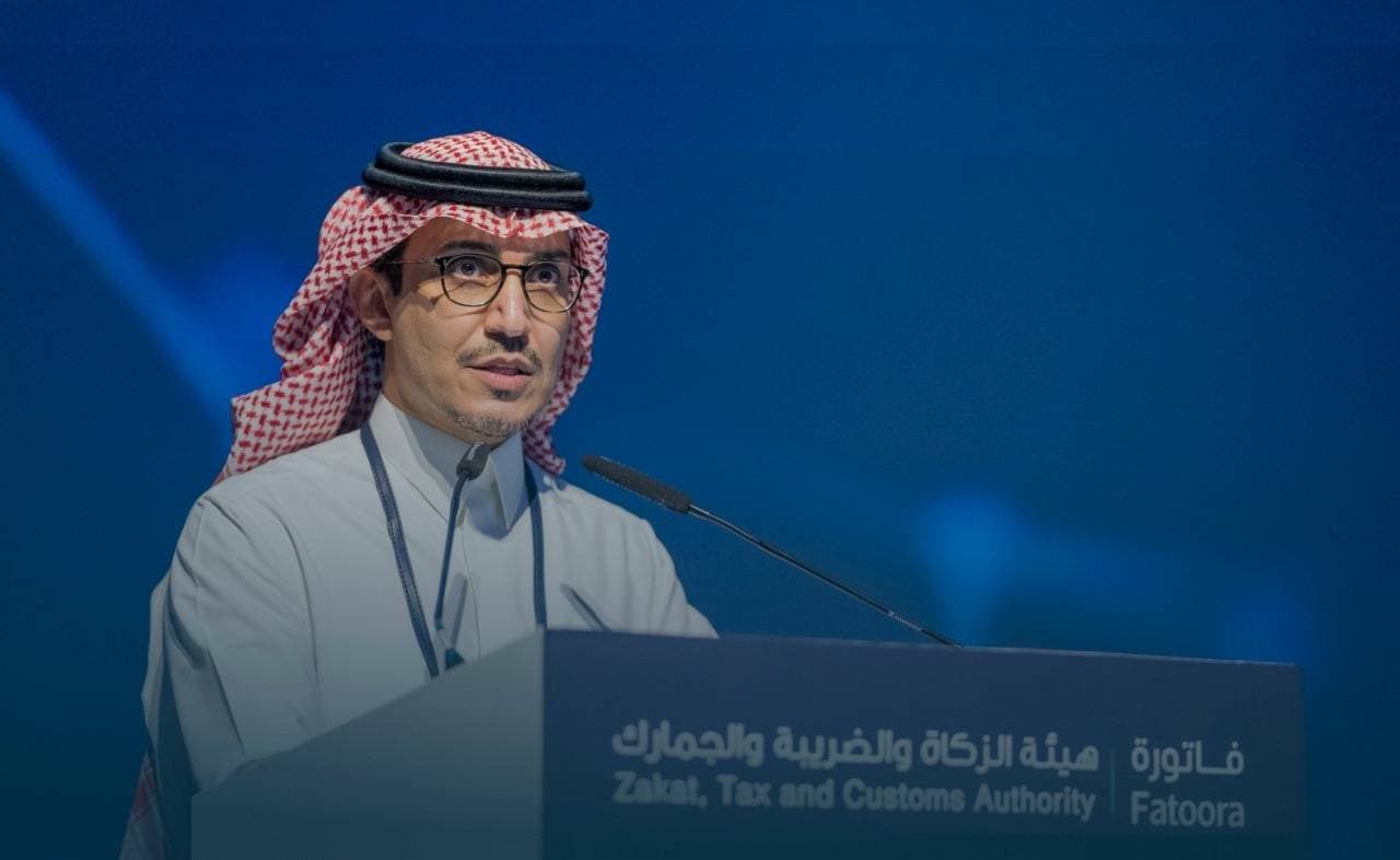 م. أبانمي خلال إطلاق مشروع الفوترة الإلكترونية "فاتورة" في الرياض، أمس.