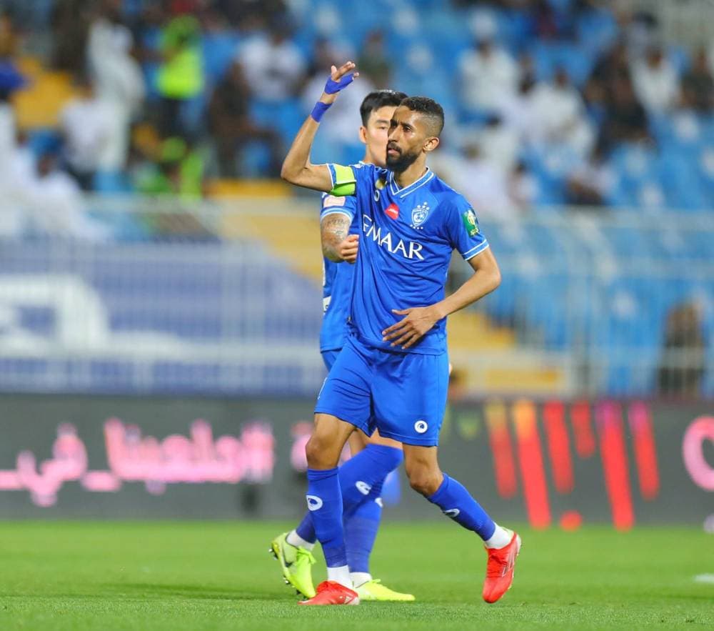الفرج فرحا بهدفه في الشباب. تصوير: يزيد السمراني ـ "الاقتصادية"