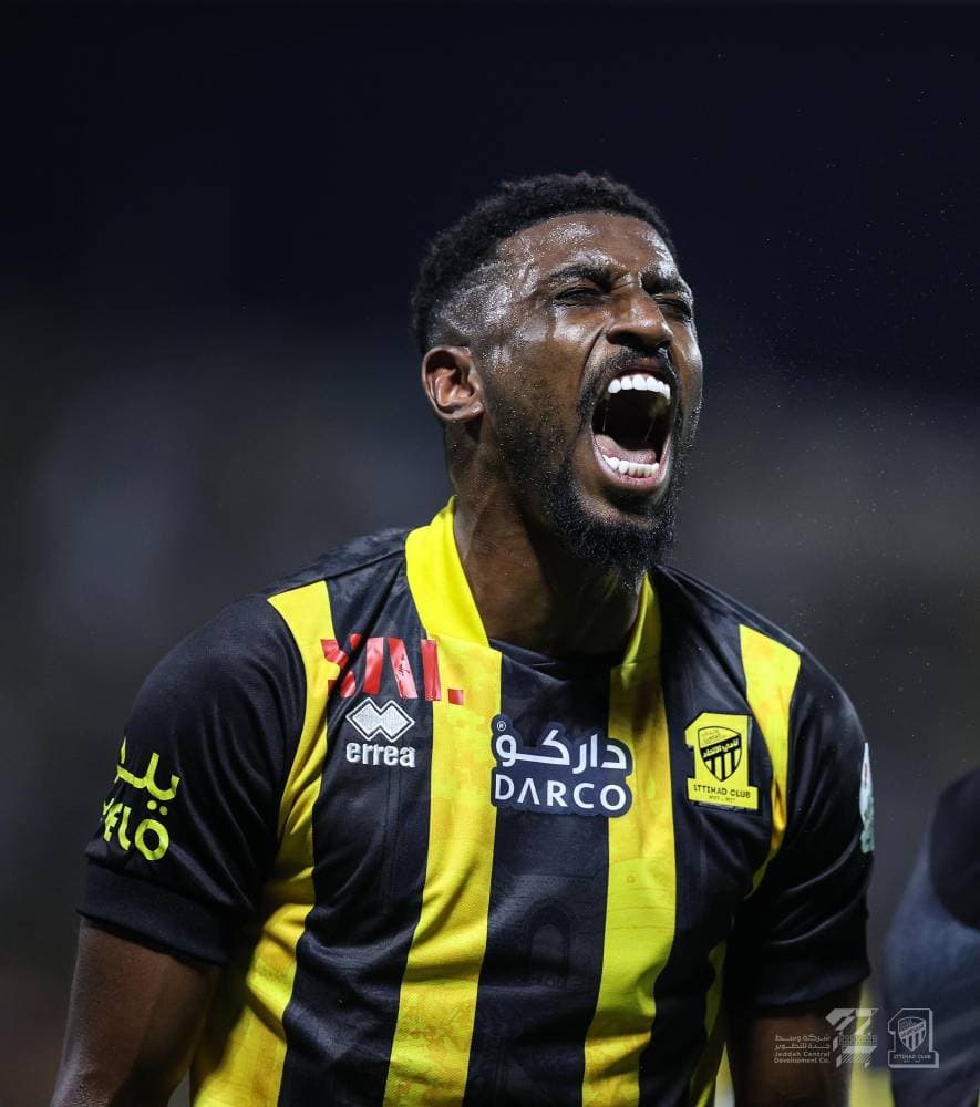 شراحيلي محتفلا بهدف الاتحاد. مركز الاتحاد الإعلامي